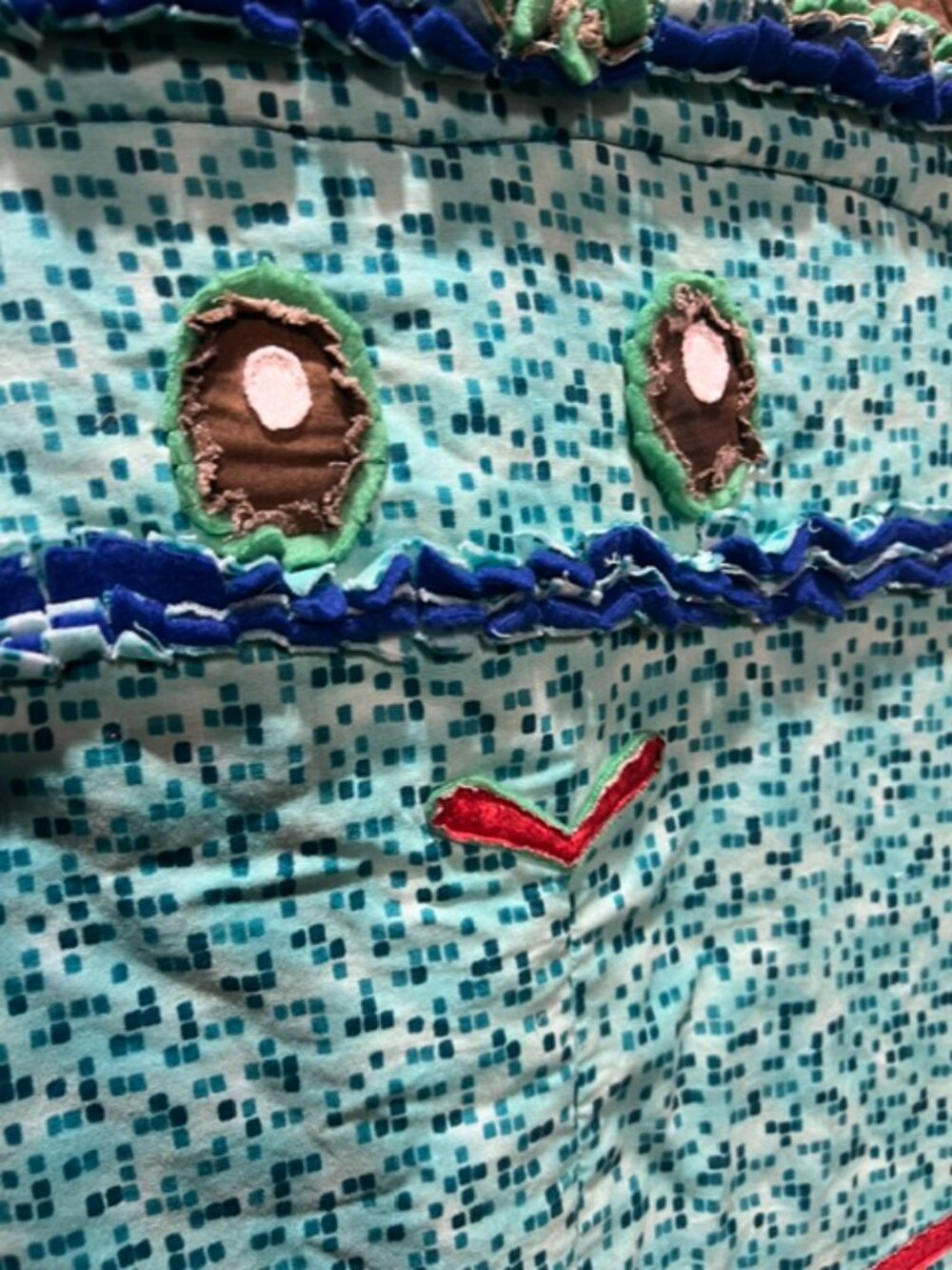 Blue & Green Large Monkey Rag Quilt - Picture 6 of 9